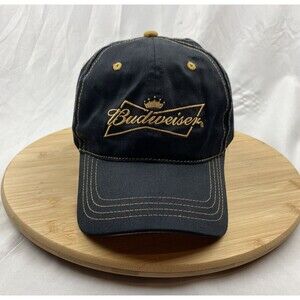 Budweiser Hat Adjustable Cap Hat Anheuser Busch Inc Official Product Black/Gold